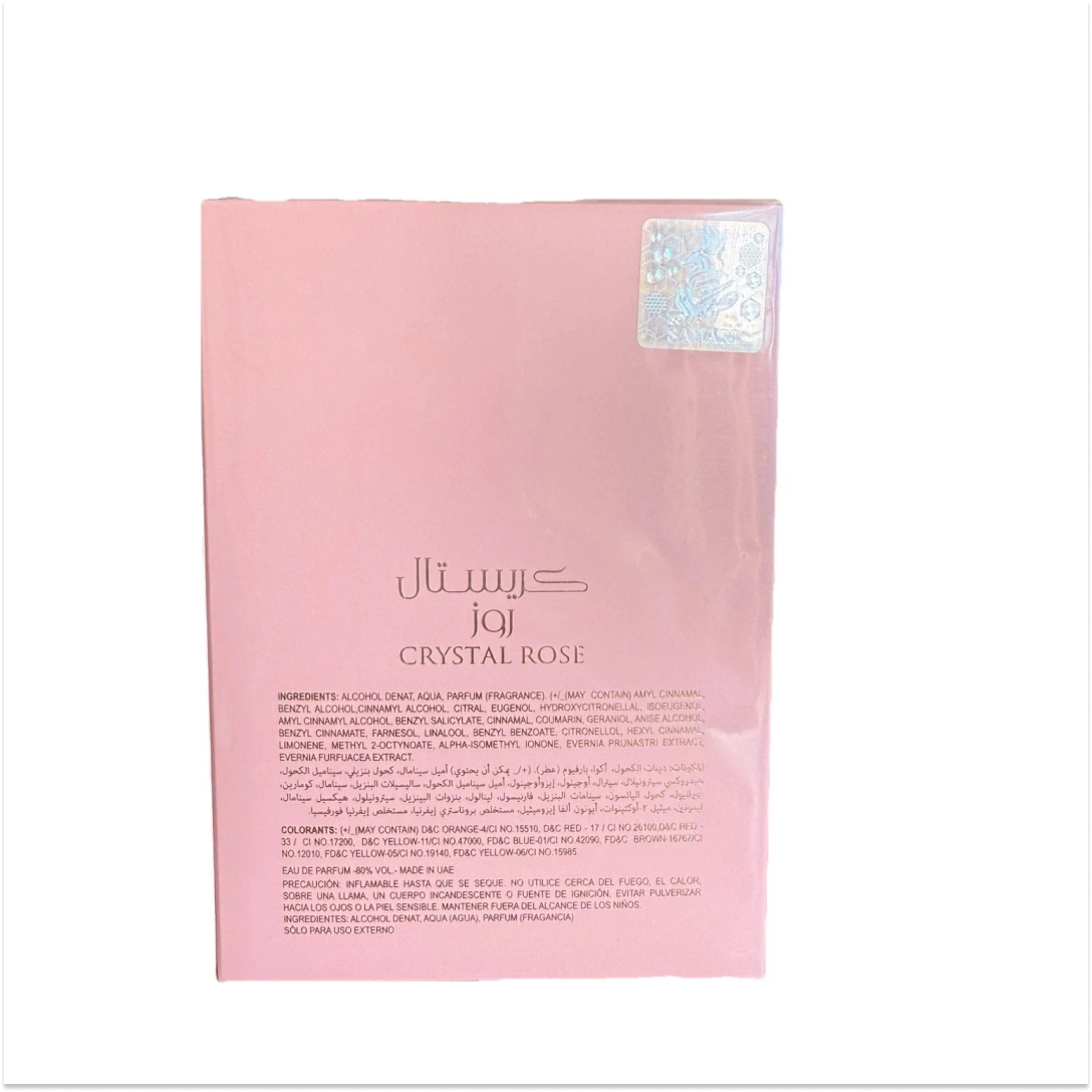 Sahari Crystal Rose Eau de Parfum Rose Scent 100ml 3.4 fl oz Spray Regular Size